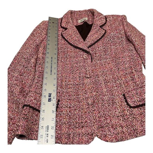 Neiman Marcus Blazer 10 VTG Wool Blend Tweed Jacket Coat Lace Trim Feminine Work - Picture 11 of 16